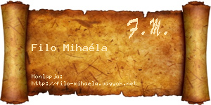 Filo Mihaéla névjegykártya